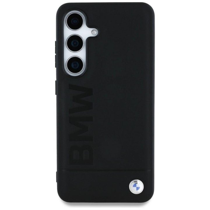 BMW odinis dėklas Big Wordmark“ Samsung Galaxy S25, juodas