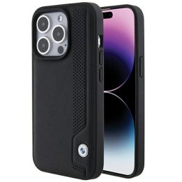 BMW odinis dėklas su mėlynais taškeliais iPhone 15 Pro Max – juodas