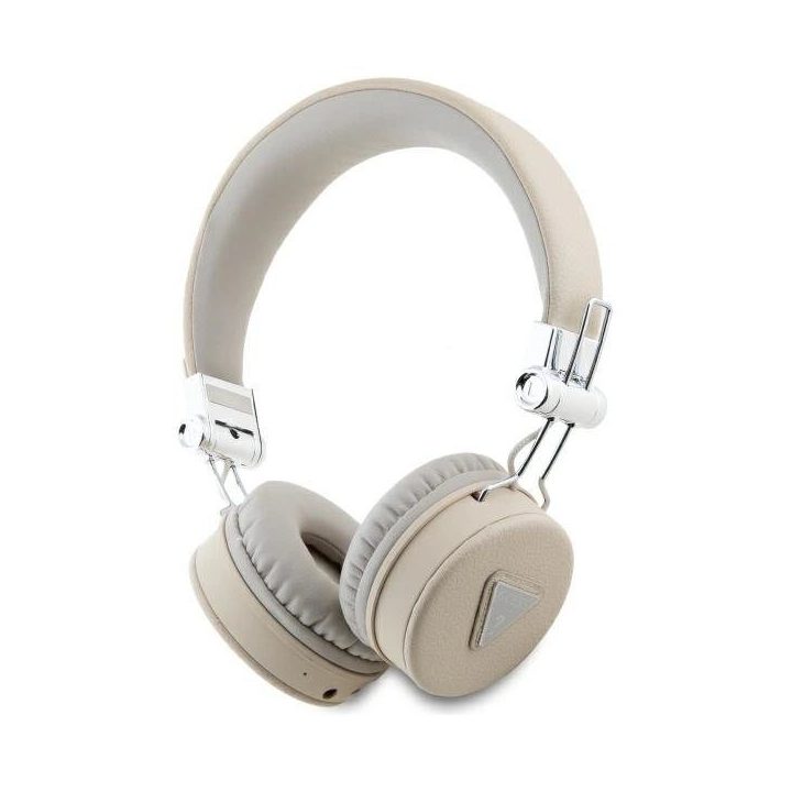 Guess belaidės Bluetooth ausinės su ENC, smėlio spalvos, klasikinio dizaino