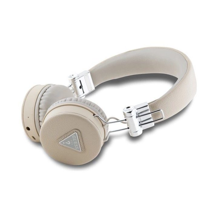 Guess belaidės Bluetooth ausinės su ENC, smėlio spalvos, klasikinio dizaino