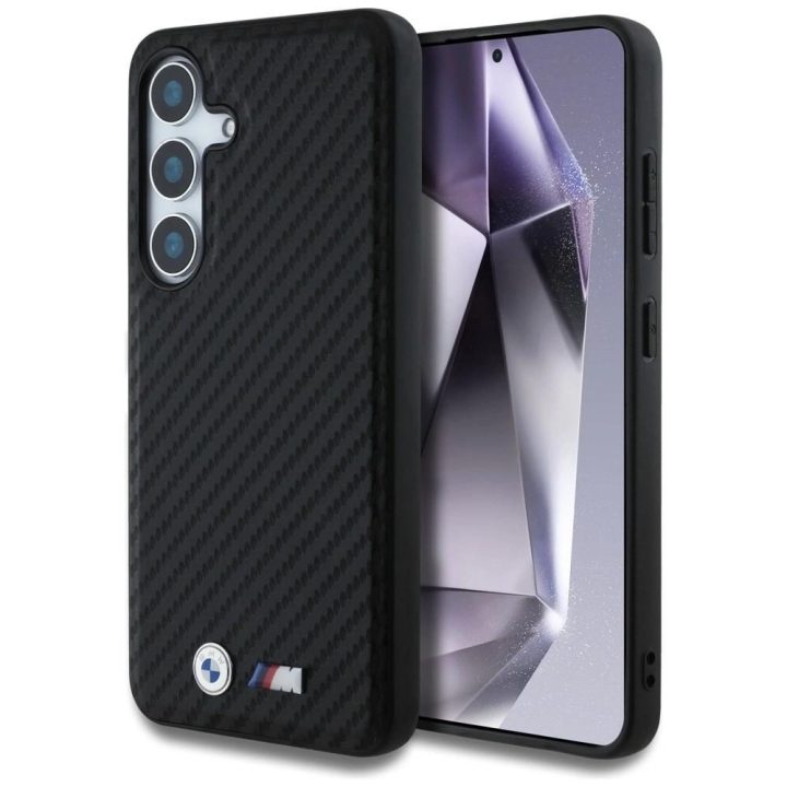 BMW odinis Carbon“ dėklas su MagSafe, skirtas Samsung Galaxy S25 – juodas