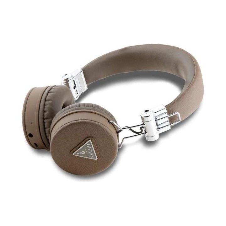 Rudos spalvos klasikinės apvalios Bluetooth ausinės su ENC