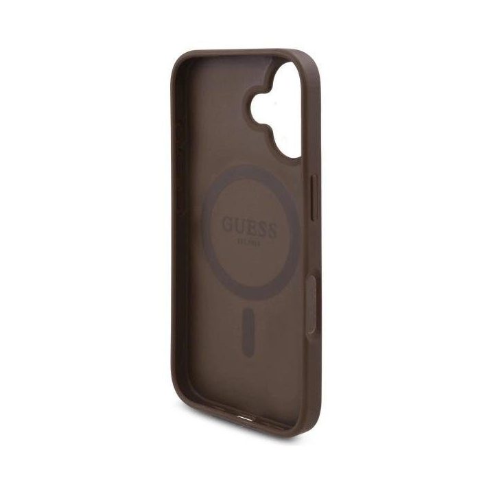 Guess iPhone 16 6.1 rudas dėklas su gėlių raštu, MagSafe