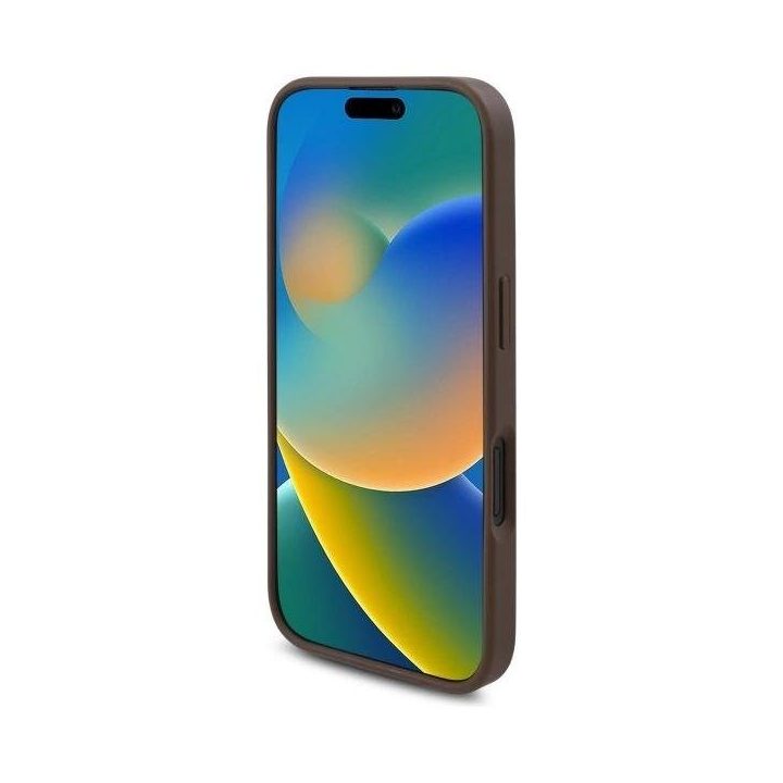 Guess iPhone 16 6.1 rudas dėklas su gėlių raštu, MagSafe
