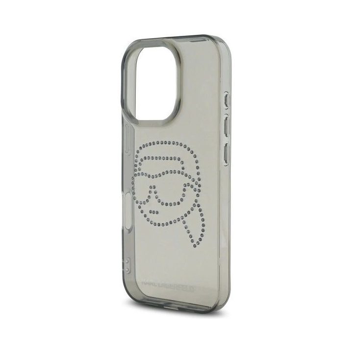 Karl Lagerfeld juodas dėklas iPhone 16 Pro Max (6.9 ) su kristalais