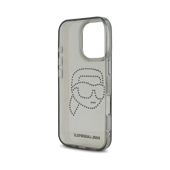 Karl Lagerfeld juodas dėklas iPhone 16 Pro Max (6.9 ) su kristalais