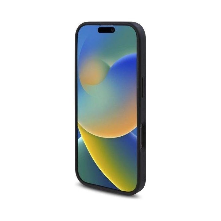 Guess iPhone 16 Pro Max 6.9 juodas dėklas su gėlių raštu, MagSafe