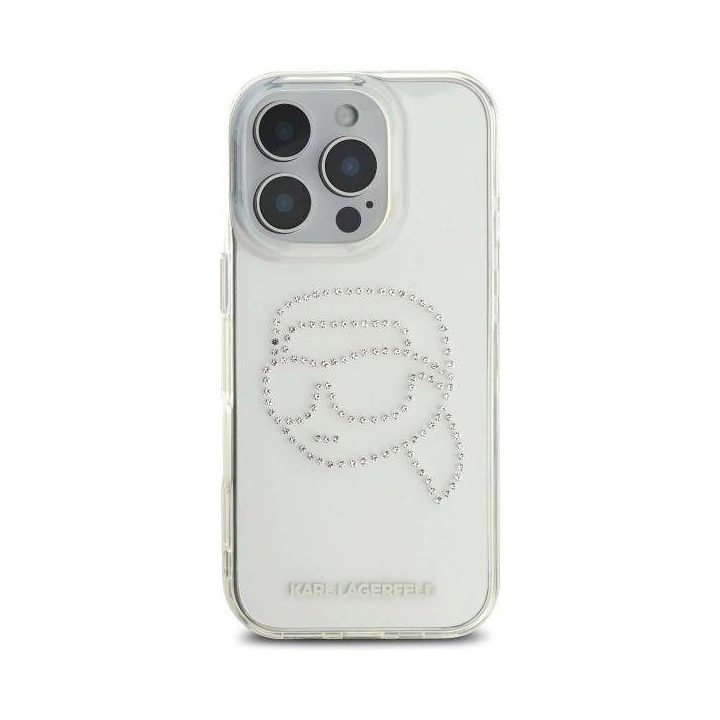 Karl Lagerfeld skaidrus dėklas iPhone 16 Pro Max (6.9 ) su kristalais