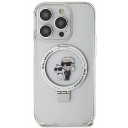 Karl Lagerfeld iPhone 15 Pro dėklas (MagSafe, stovas) – baltas