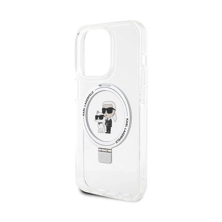 Karl Lagerfeld iPhone 15 Pro dėklas (MagSafe, stovas) – baltas