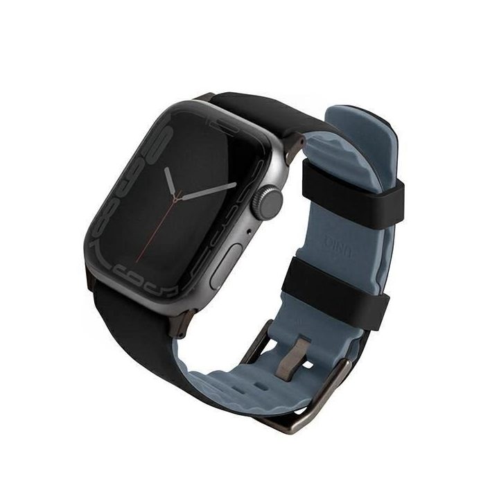 Silikoninis dirželis Uniq Linus Apple Watch 42/44/45mm – juodas