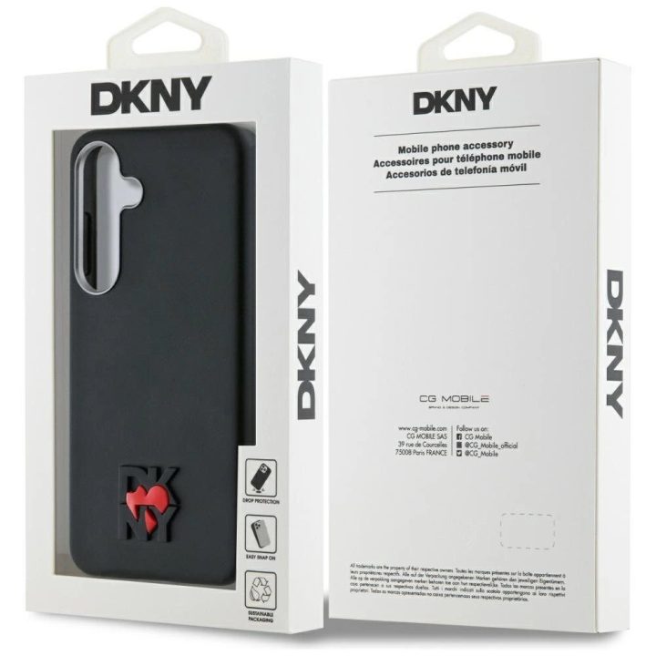 DKNY odinis Heart of NY“ dėklas Samsung Galaxy S25 – juodas