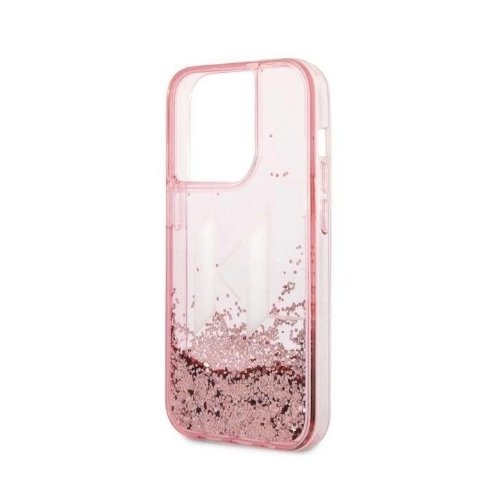 Karl Lagerfeld rožinis blizgus dėklas iPhone 14 Pro Max (6.7 )