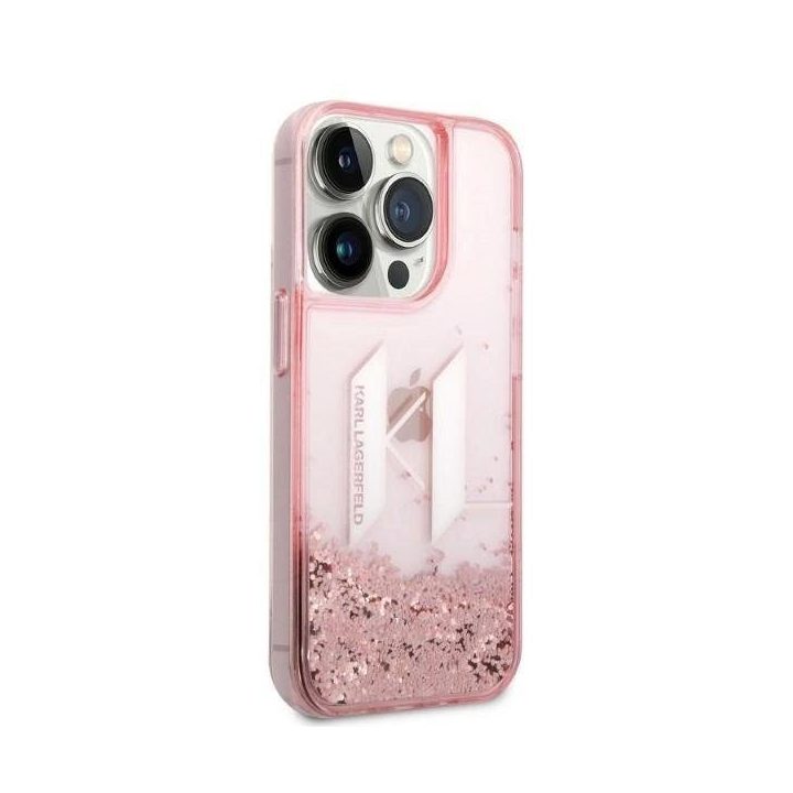 Karl Lagerfeld rožinis blizgus dėklas iPhone 14 Pro Max (6.7 )