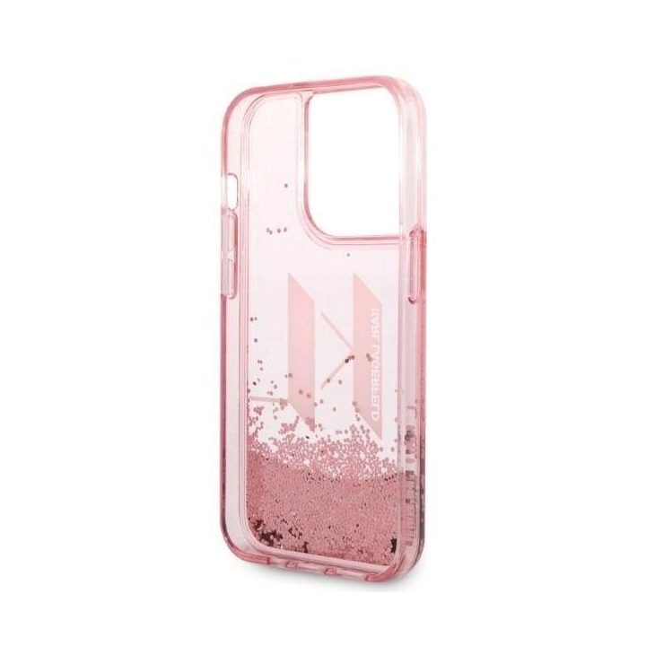Karl Lagerfeld rožinis blizgus dėklas iPhone 14 Pro Max (6.7 )