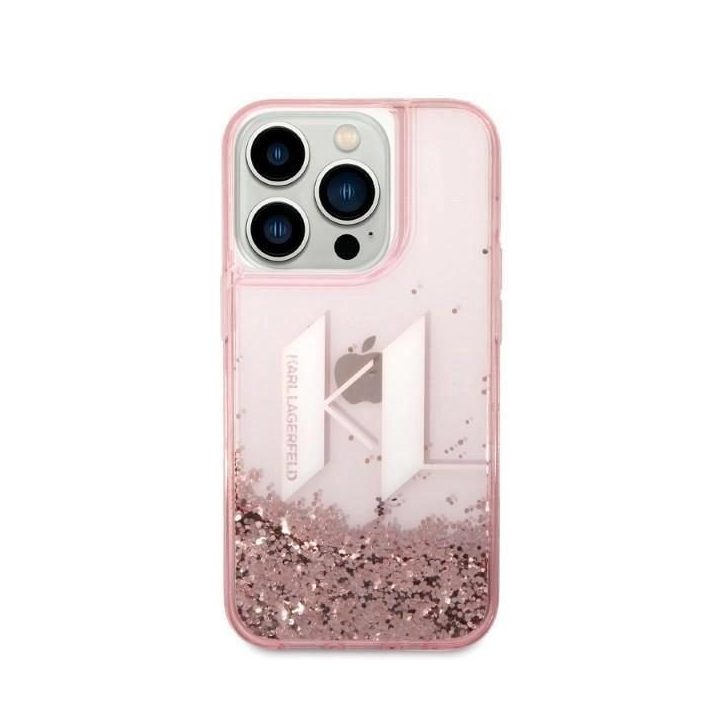 Karl Lagerfeld rožinis blizgus dėklas iPhone 14 Pro Max (6.7 )