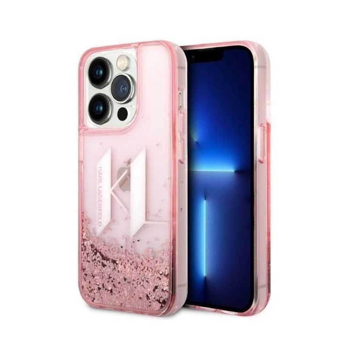 Karl Lagerfeld rožinis blizgus dėklas iPhone 14 Pro Max (6.7 )