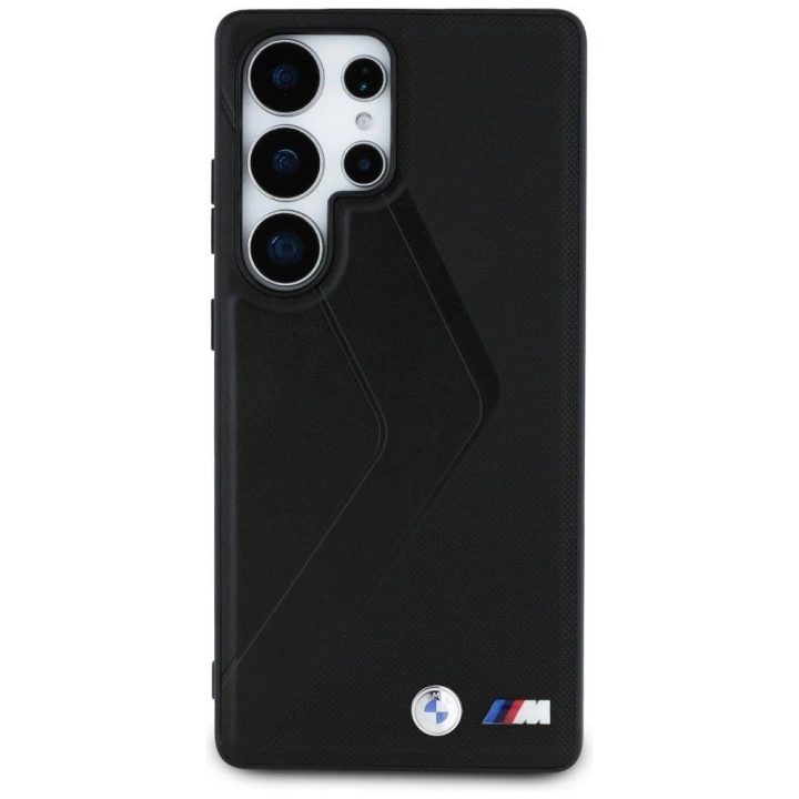 BMW odinis dėklas su plačiomis juostomis, MagSafe, Samsung Galaxy S25 Ultra, juodas