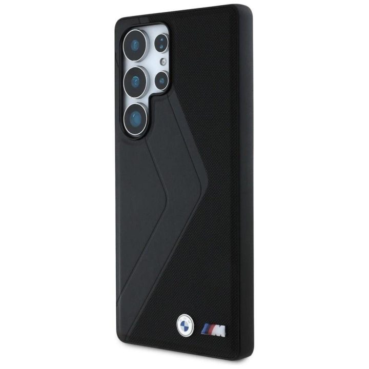 BMW odinis dėklas su plačiomis juostomis, MagSafe, Samsung Galaxy S25 Ultra, juodas