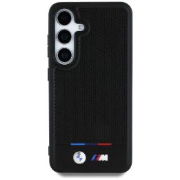 BMW odinis dėklas su trispalve juostele, MagSafe, Samsung Galaxy S25, juodas