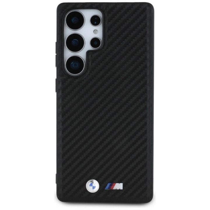 BMW odinis Carbon“ dėklas su MagSafe, skirtas Samsung Galaxy S25 Ultra – juodas