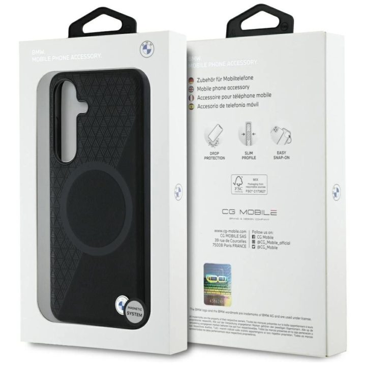 BMW odinis dėklas su MagSafe Samsung Galaxy S25, juodas