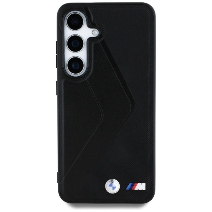 BMW odinis dėklas su plačiomis juostomis, MagSafe, Samsung Galaxy S25, juodas