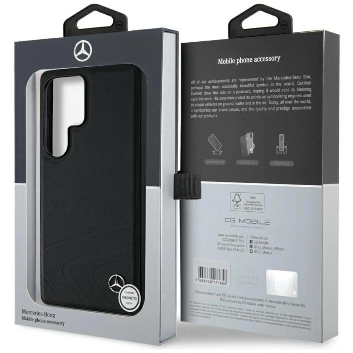 Mercedes odinis MagSafe dėklas Samsung Galaxy S25 Ultra – juodas