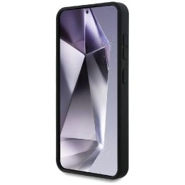 Mercedes silikono dėklas su kontrastingomis linijomis, MagSafe, Samsung Galaxy S25, juodas