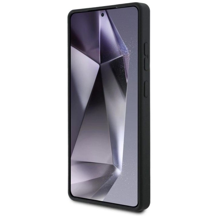 Mercedes silikoninis dėklas su kontrastingomis linijomis, MagSafe, Samsung Galaxy S25 Ultra, juodas