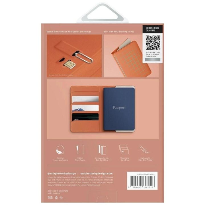 RFID apsaugantis kelioninis paso dėklas Uniq Belmont“ – dramblio kaulo spalvos