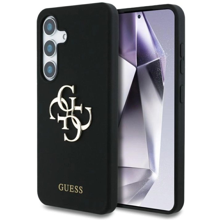 Guess silikoninis dėklas su 4G logotipu Samsung Galaxy S25 – juodas
