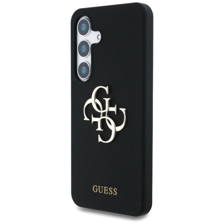 Guess silikoninis dėklas su 4G logotipu Samsung Galaxy S25 – juodas