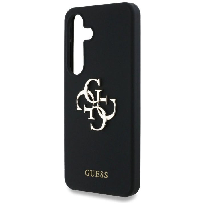 Guess silikoninis dėklas su 4G logotipu Samsung Galaxy S25 – juodas