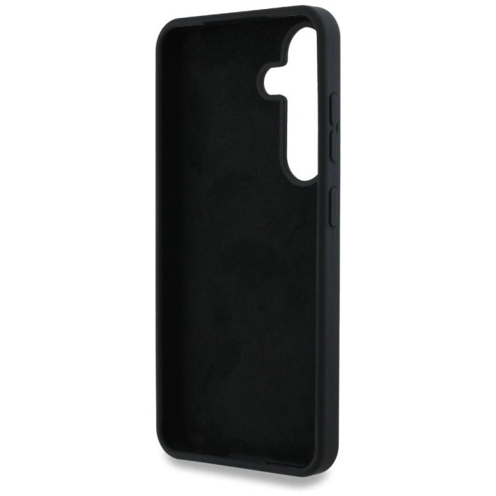 Guess silikoninis dėklas su 4G logotipu Samsung Galaxy S25 – juodas
