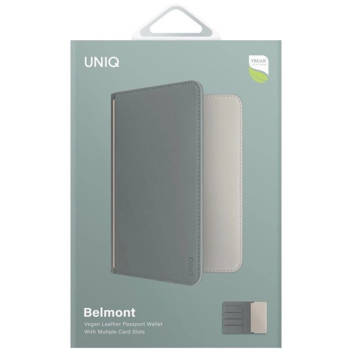 RFID apsaugantis paso dėklas Uniq Belmont“ – žalia/dramblio kaulo spalva