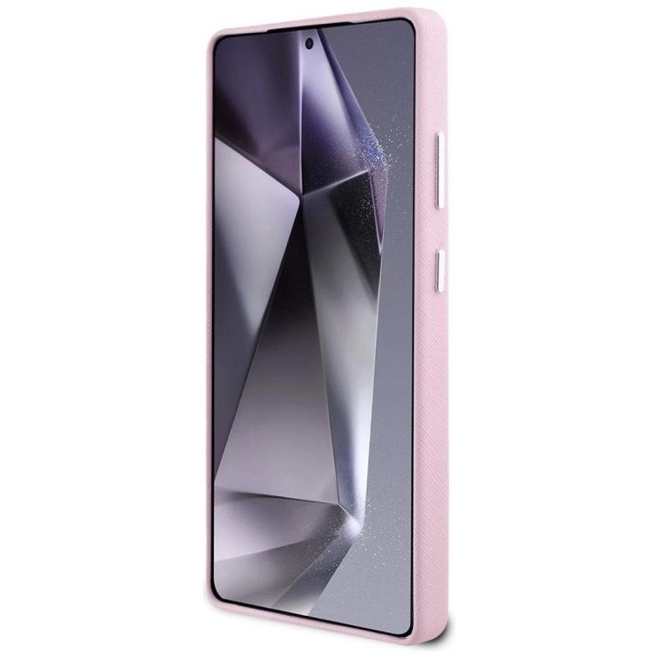 Karl Lagerfeld rožinis Saffiano“ MagSafe dėklas Samsung Galaxy S25 Ultra