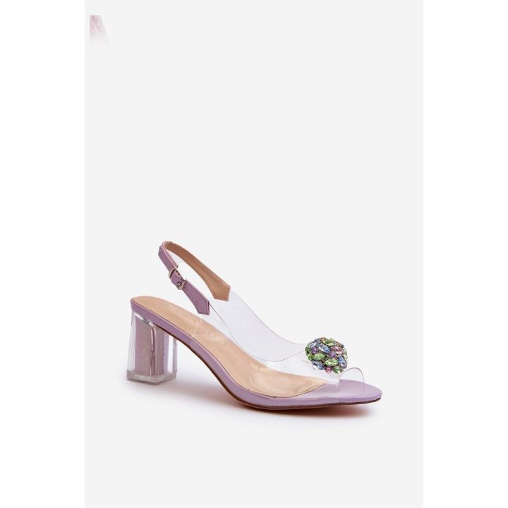 Skaidrūs sandalai su ornamentu Violetinė D&A MR38-454