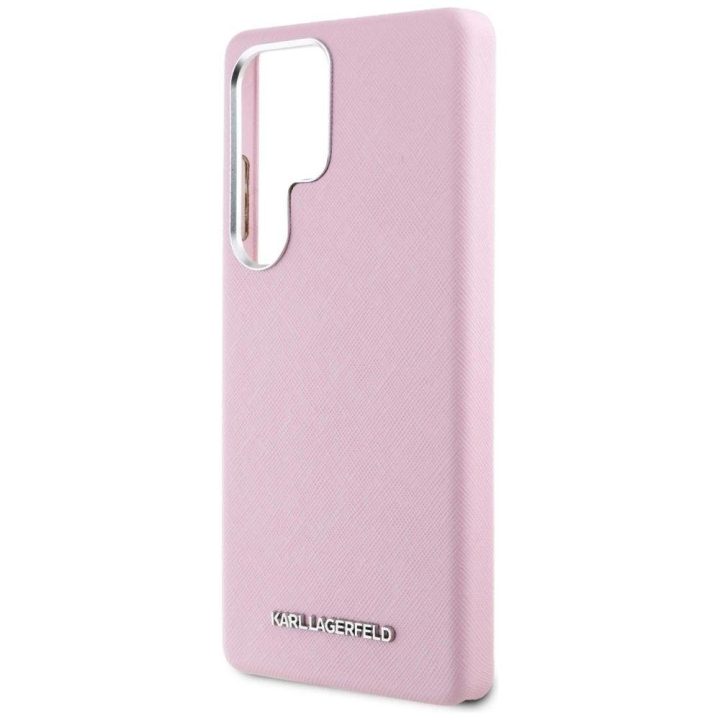 Karl Lagerfeld rožinis Saffiano“ MagSafe dėklas Samsung Galaxy S25 Ultra