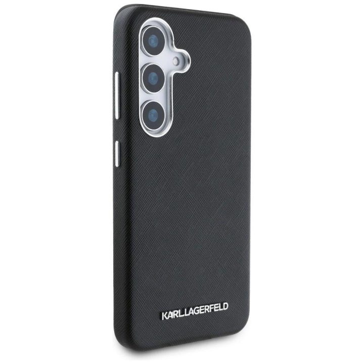 Karl Lagerfeld Saffiano dėklas su MagSafe Samsung Galaxy S25+ – juodas
