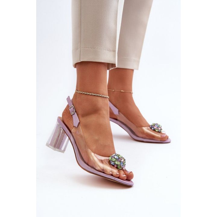 Skaidrūs sandalai su ornamentu Violetinė D&A MR38-454