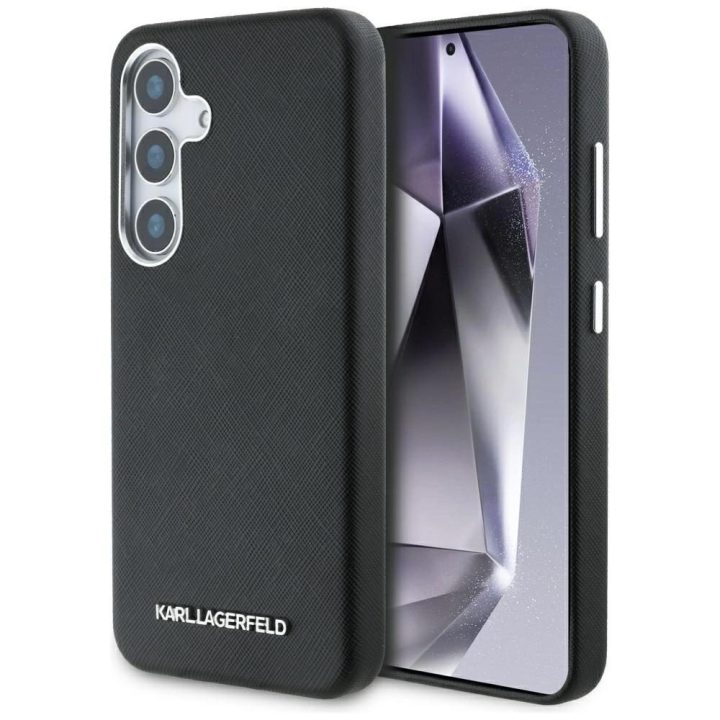 Karl Lagerfeld Saffiano dėklas su MagSafe Samsung Galaxy S25+ – juodas