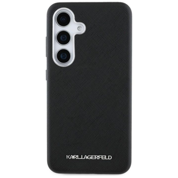 Karl Lagerfeld Saffiano dėklas su MagSafe Samsung Galaxy S25+ – juodas