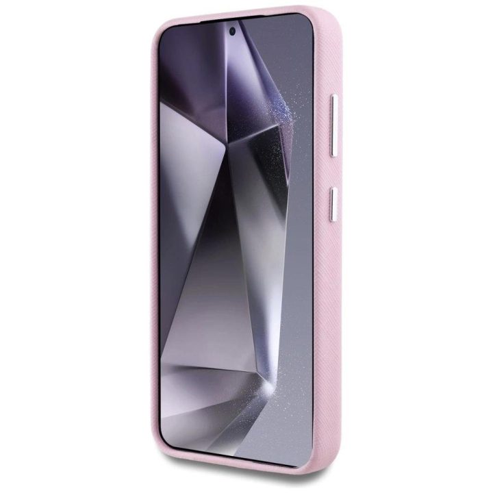 Karl Lagerfeld rožinis Saffiano MagSafe dėklas Samsung Galaxy S25+
