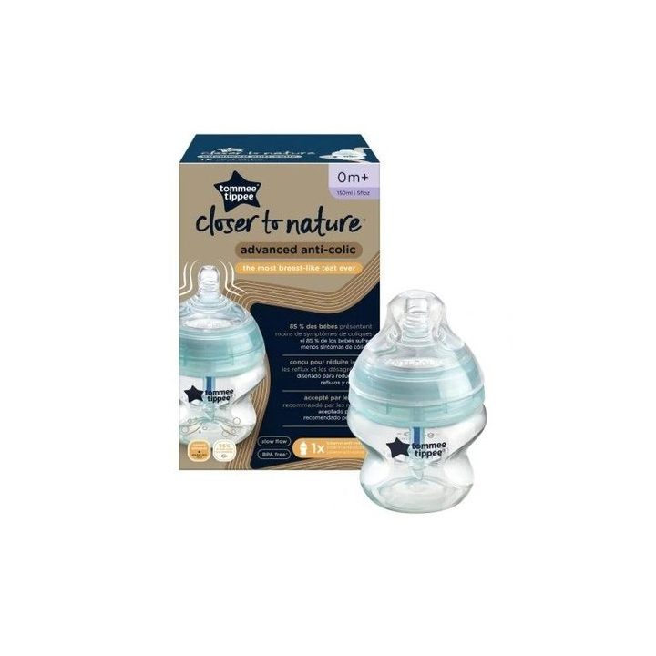 Tommee Tippee plastikinis buteliukas nuo dieglių, 150 ml
