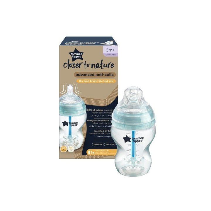 Tommee Tippee plastikinis buteliukas nuo dieglių, 260 ml