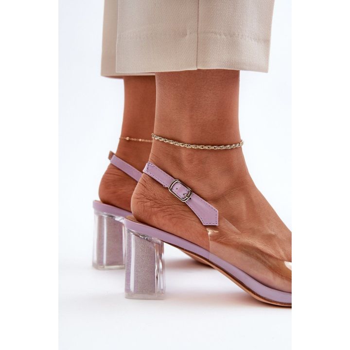 Skaidrūs sandalai su ornamentu Violetinė D&A MR38-454