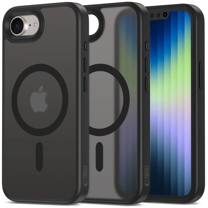IPhone 16e dėklas – matinės juodos spalvos