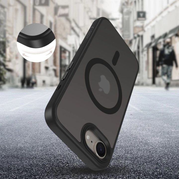 IPhone 16e dėklas – matinės juodos spalvos