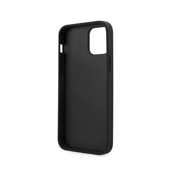 Guess Saffiano odinis dėklas iPhone 12 Pro Max (juodas)